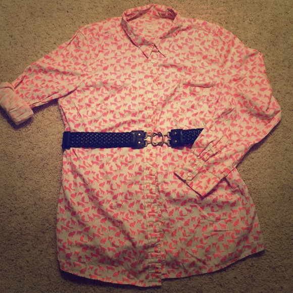 Purrfect Pink Button Up