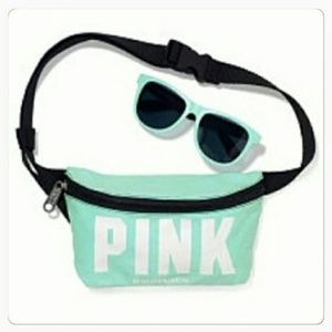 VS PINK "MINT" fanny pack & sunglasses