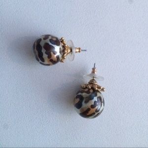 Betsey Johnson Large Leopard Studs