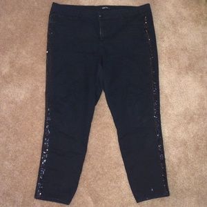 Tuxedo Style Black Pant with Sequin Strip 18/20
