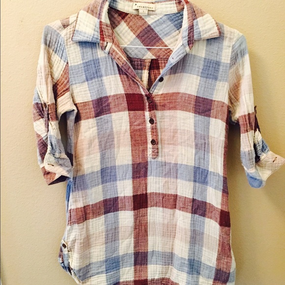Vintage colored plaid flannel shirt