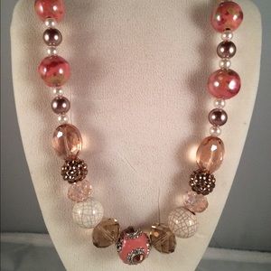 Fabulous pink and softly copperish Necklace!