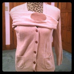 Tan cardigan with elbow pads