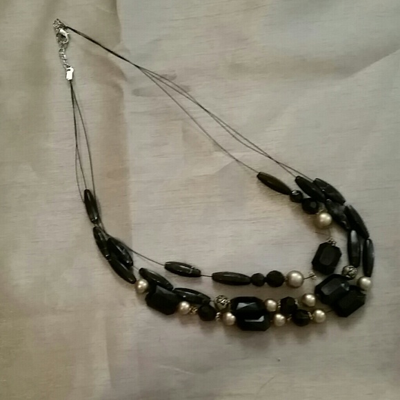Black and gold three strand prom/ball necklace