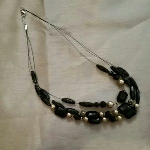 Black and gold three strand prom/ball necklace
