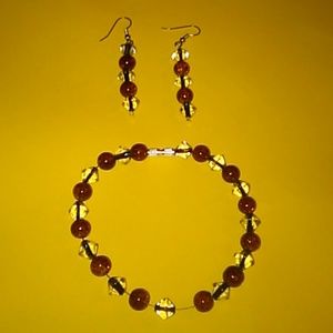 Earrings and matching bracelet