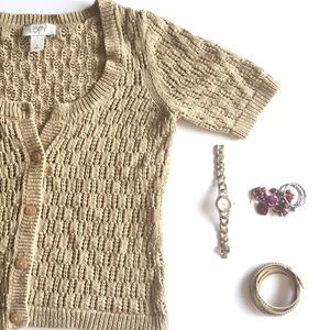 Short Sleeve Knit Cardigan