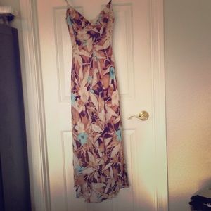 Flowy high low flower print dress