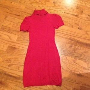 Express red turtleneck sweater dress
