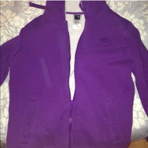 Purple north face sweatshirt