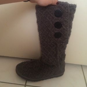 Women's tall knitted UGGS grey