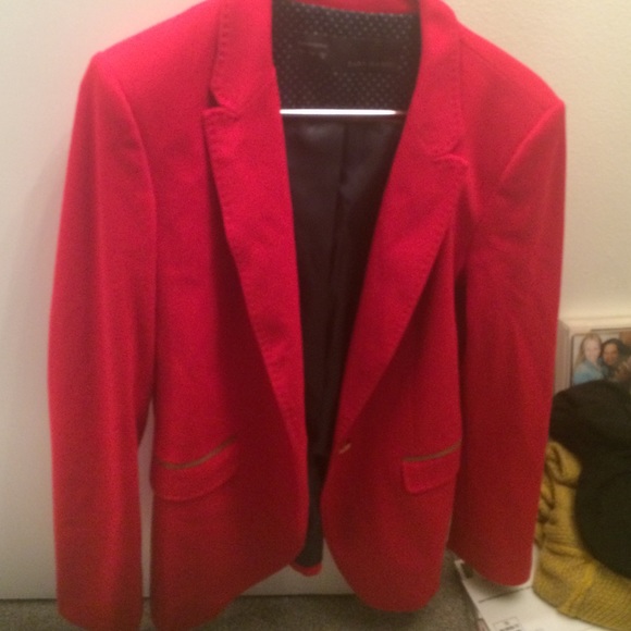 Zara blazer - red gold accents