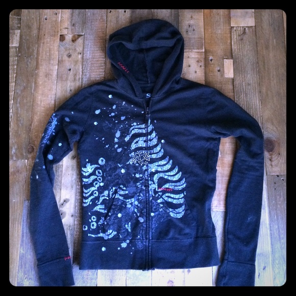 Black Hoodie with Tattoo Design
