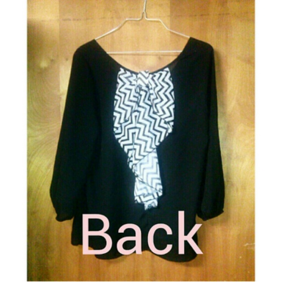 Chevron Bow Back Blouse