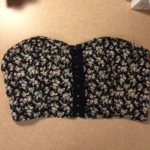 UO floral corset crop top