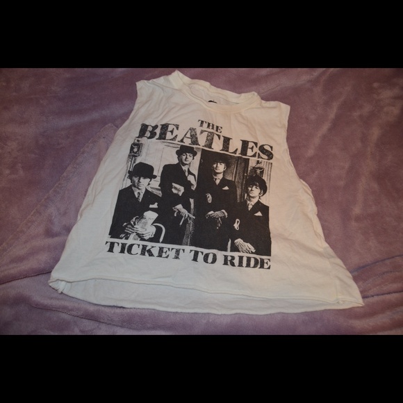 Beatles black and white muscle tank top
