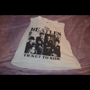 Beatles black and white muscle tank top