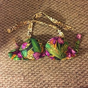Cheetah & Floral Victoria Secret bathing suit top