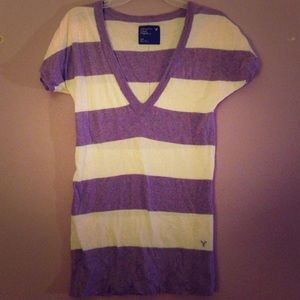 Striped American Eagle v-neck