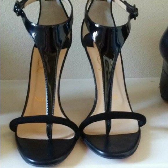 Athena Alta 100 Suede Patent Combination Sandals - Picture 4 of 12