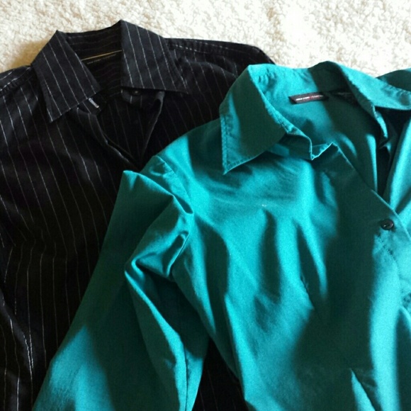 Black pinstripe button down shirt