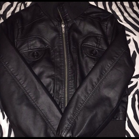 Black leather jacket