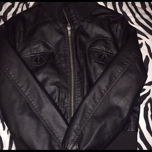 Black leather jacket