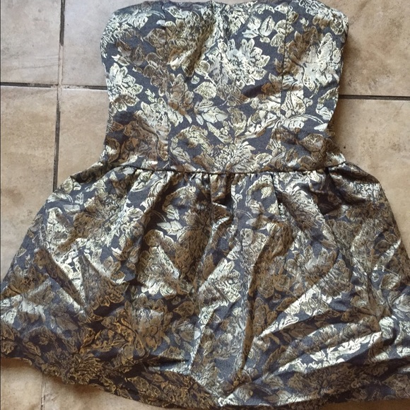 Strapless Brocade Party Dress - Picture 1 of 2