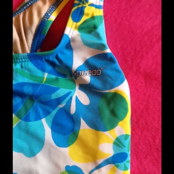 Girls Speedo Neon Floral One Piece - Picture 2 of 4