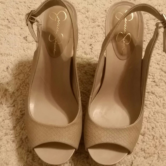 Jessica Simpson Beige Wedge Sandle