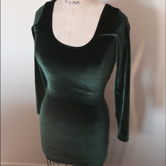 Green velvet American Apparel dress