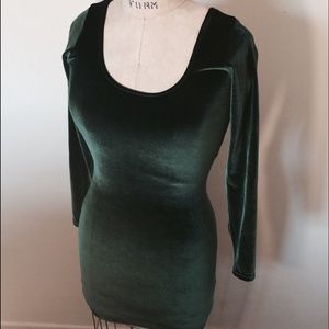 Green velvet American Apparel dress