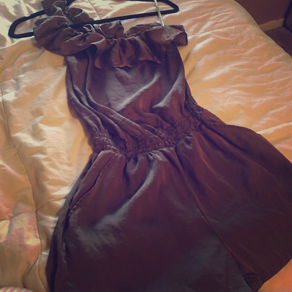 Brown one shoulder romper