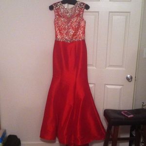 Red Prom Dress with beading