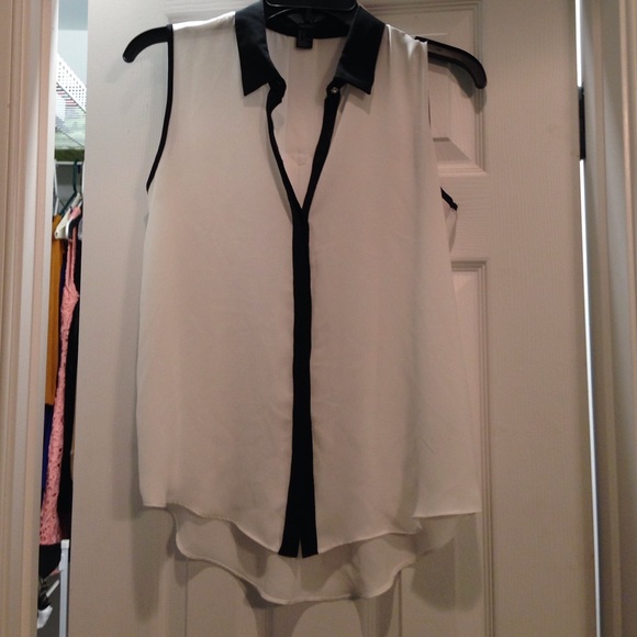 Sheer black and white tank