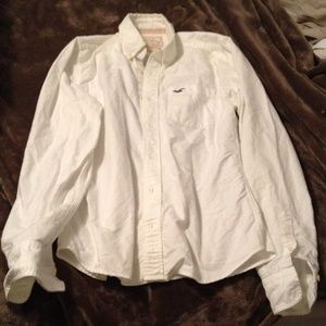 Hollister Medium White Button-Up Shirt (men's)