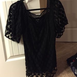 Karen Kane black polka dot shirt