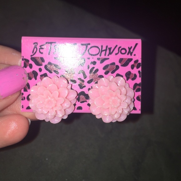 Betsy Johnson flower stud earrings