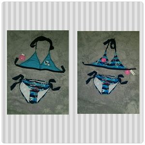 Justice reversible 2pc girls bathing suit