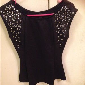 Black Peplum Top