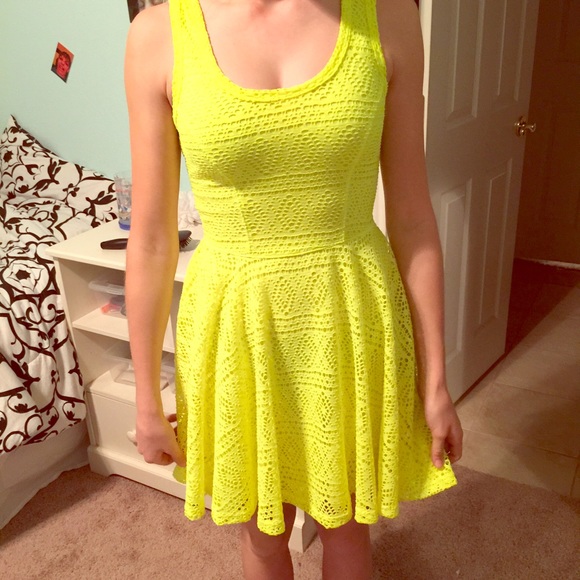 Express Dresses & Skirts - An express neon yellow dress Express Dresses & Skirts - An express neon yellow dress