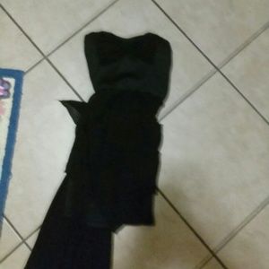 Black hi low dress with bow on bust