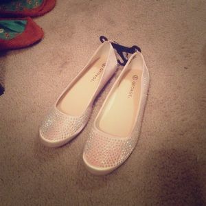 Rhinestone light pink flats