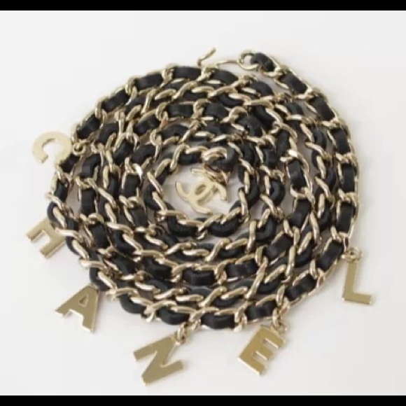 CHANEL lthr/GHW cc logo chain belt-adjustable-RARE - Picture 1 of 4