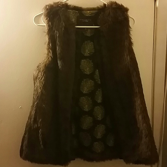 Brown fur vest