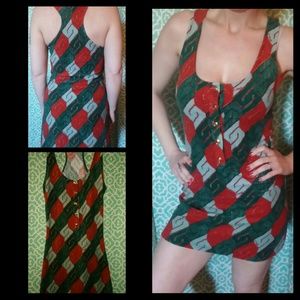 Designer pattern tank dress