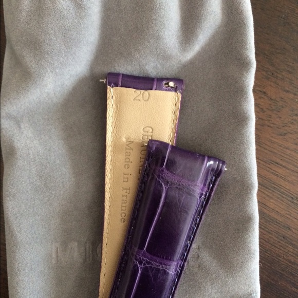 Michele Watch Band in Purple Alligator size 20 - Picture 2 of 2