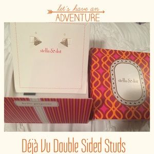 Stella & Dot Deja Vu Gold Double Sided Studs