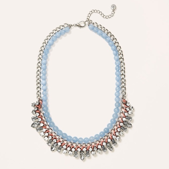 ❌Bundled❌LOFT Blue Beaded Silver Toned Crystal - Picture 2 of 4