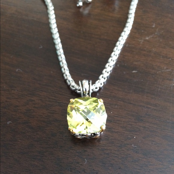 Yellow CZ Necklace and Earrings - Picture 2 of 4